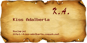 Kiss Adalberta névjegykártya